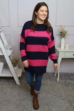 Doria Stripe Knitted Jumper Navy Navy - Doria Stripe Knitted Jumper Navy