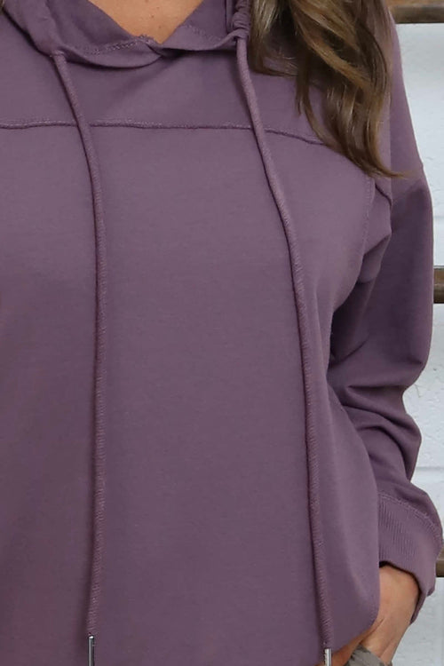 Martha Hooded Cotton Top Purple - Image 3