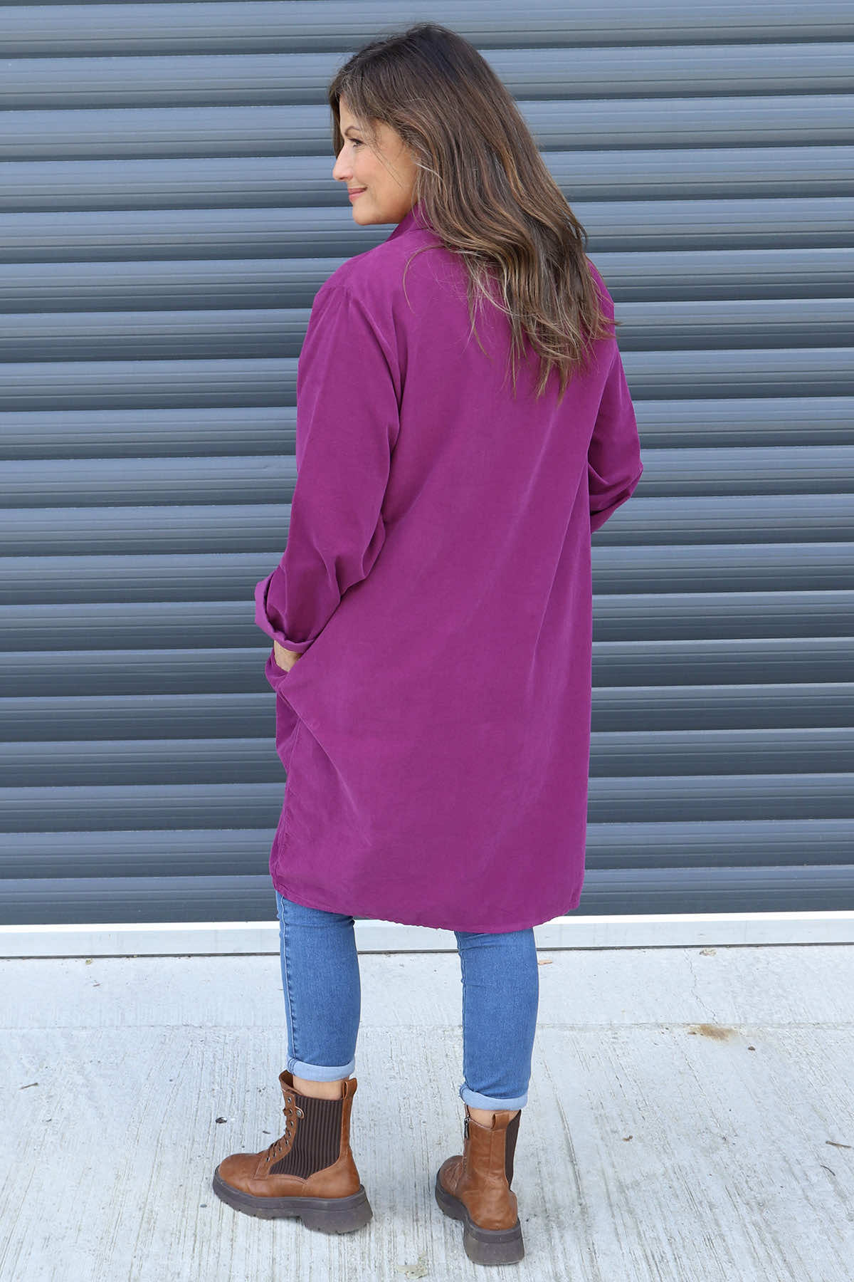 Lizzie Needlecord Button Tunic Berry