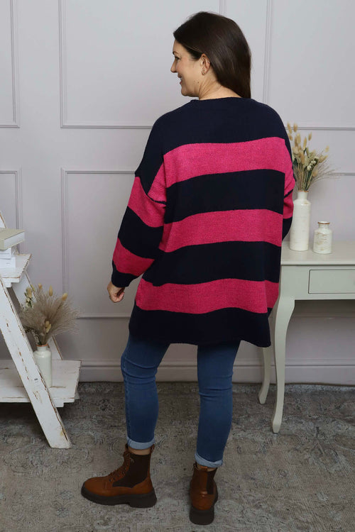 Doria Stripe Knitted Jumper Navy - Image 4