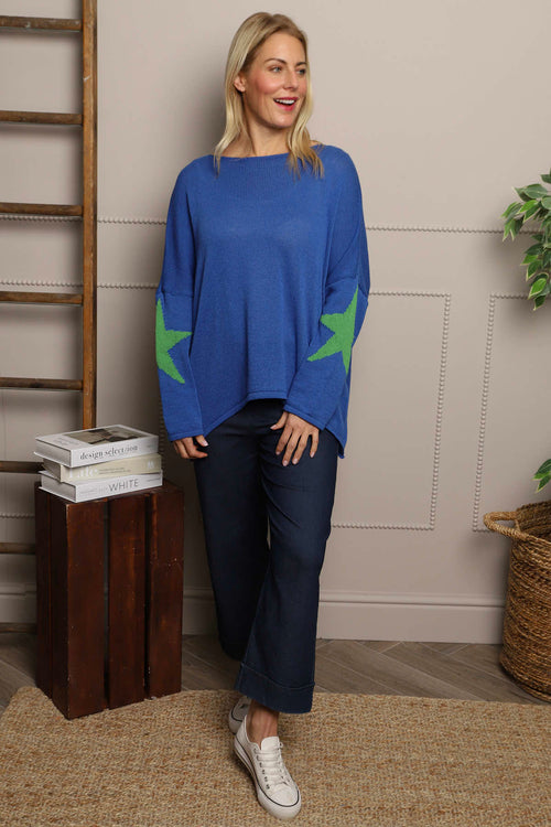 Alfano Cotton Star Knit Jumper Cobalt - Image 2