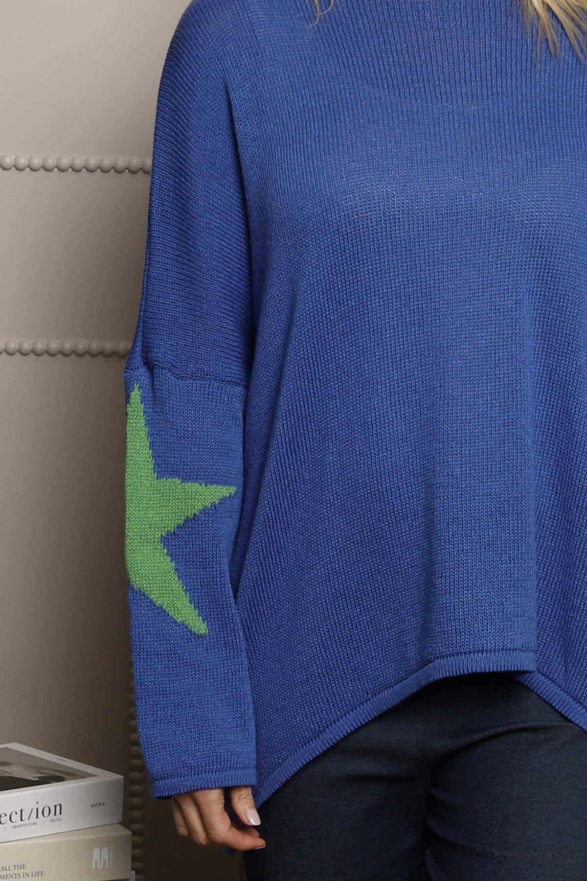 Alfano Cotton Star Knit Jumper Cobalt