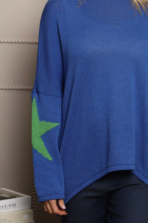 Alfano Cotton Star Knit Jumper Cobalt - Image 3
