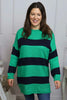 Doria Stripe Knitted Jumper Emerald