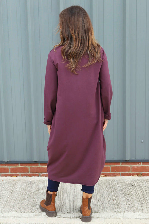 Lisanne Cowl Neck Cotton Dress Burgundy - Image 4