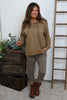 Martha Hooded Cotton Top Camel