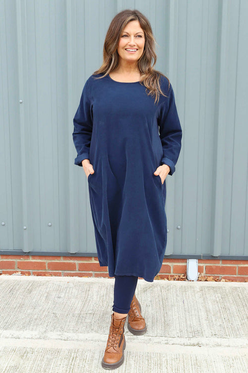 Kiana Needlecord Dress Navy - Image 3