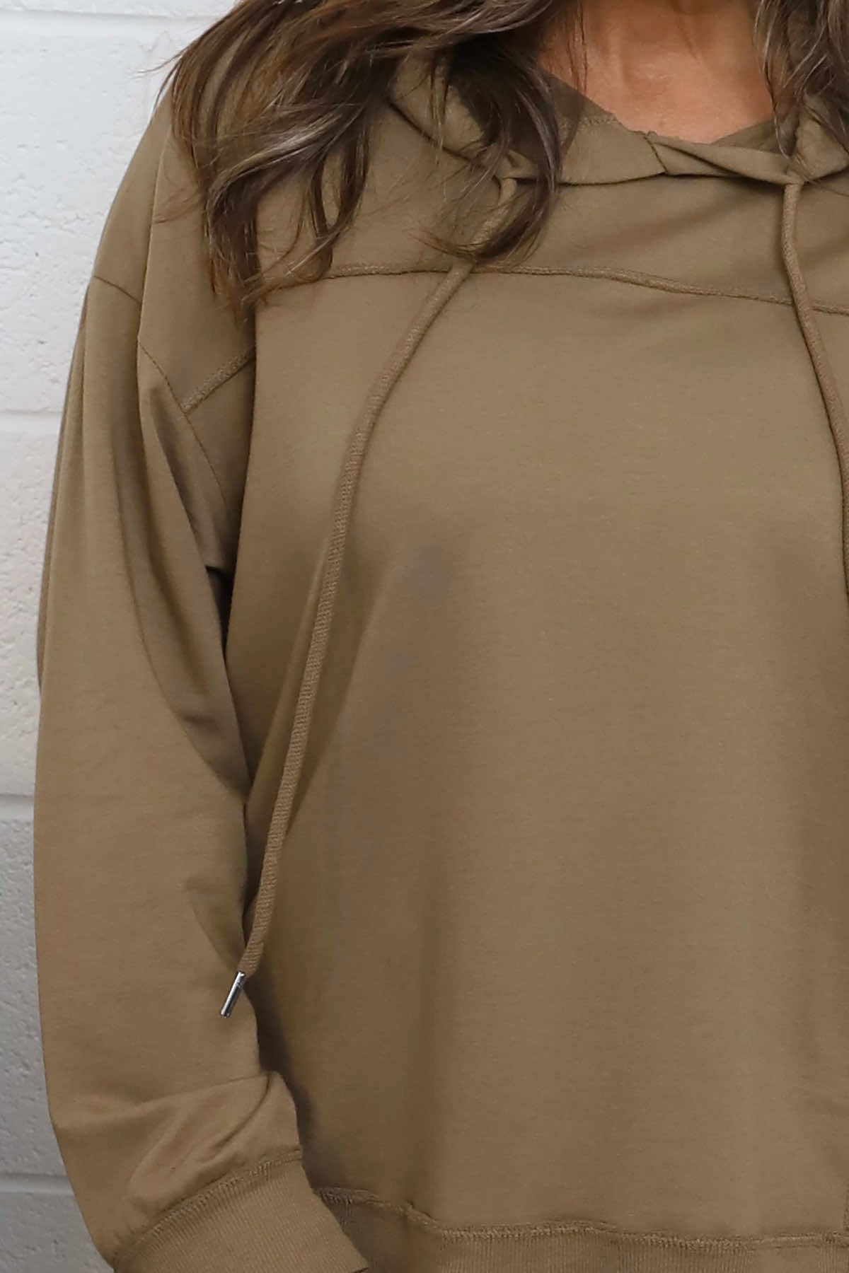 Martha Hooded Cotton Top Camel