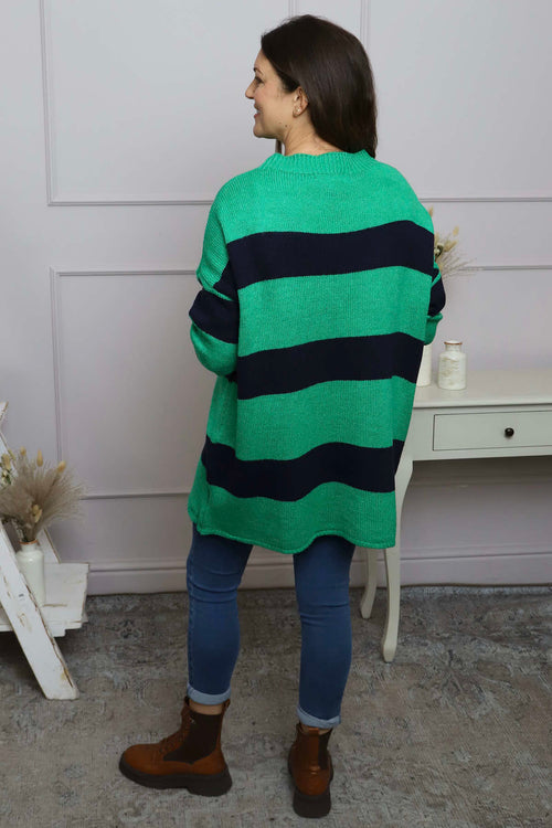 Doria Stripe Knitted Jumper Emerald - Image 4