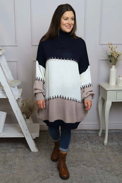 Doris Polo Knitted Jumper Navy