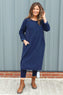Kiana Needlecord Dress Navy