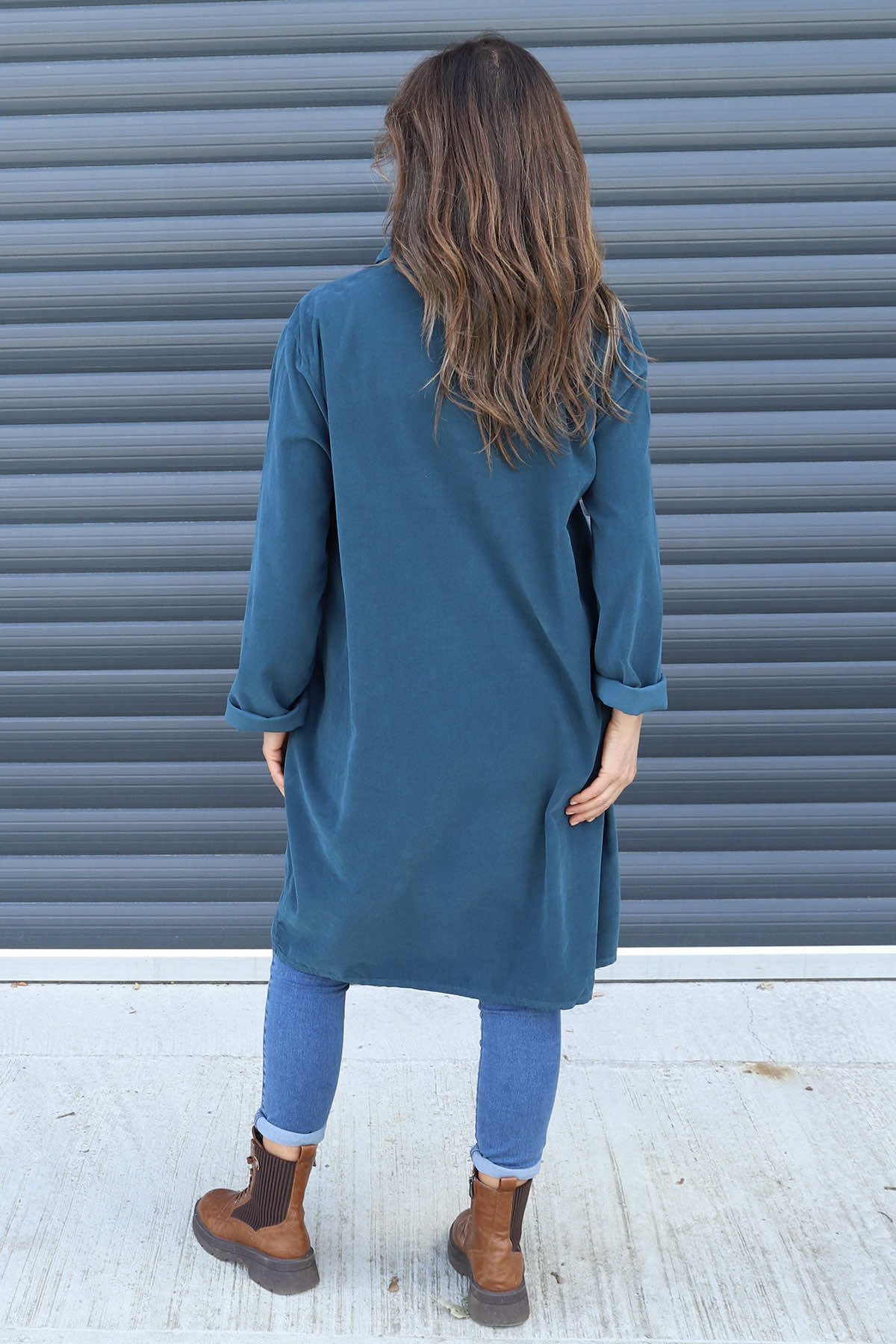 Lizzie Needlecord Button Tunic Teal