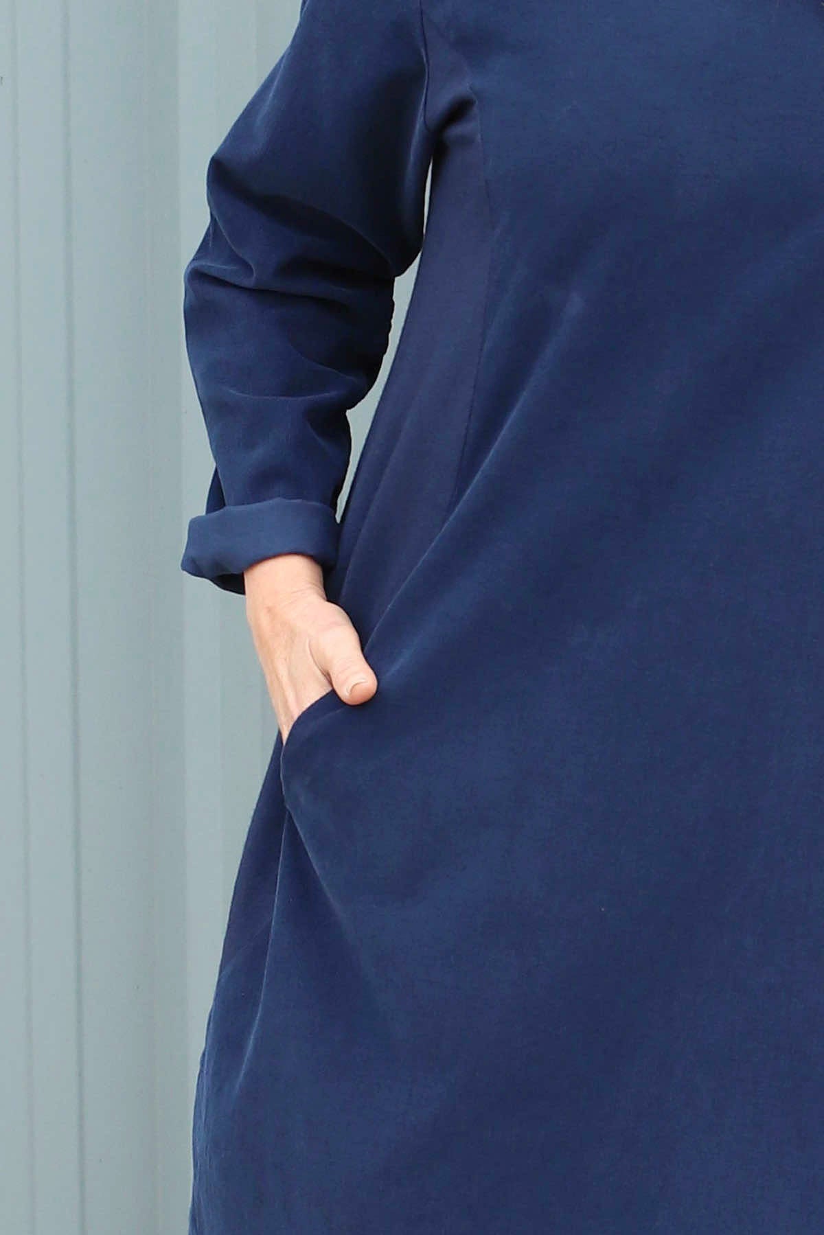 Kiana Needlecord Dress Navy