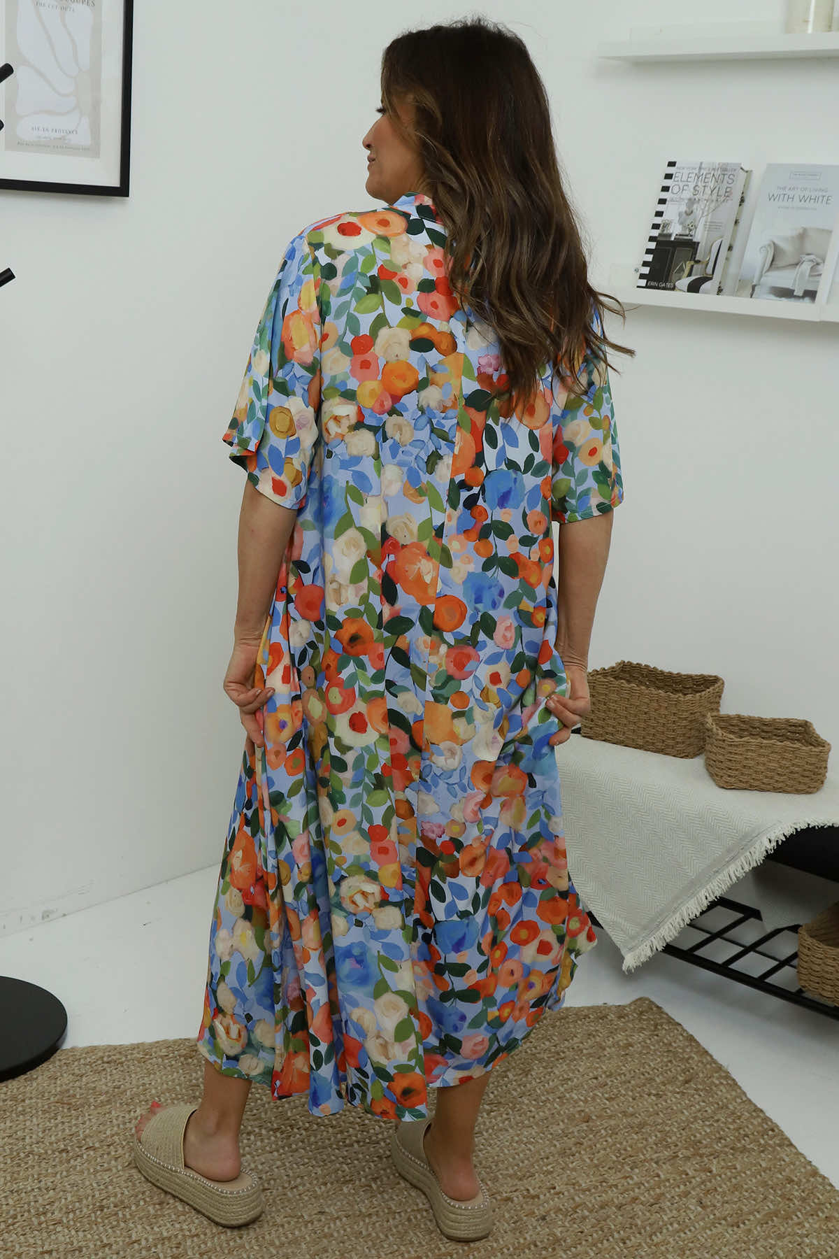 Andretta Print Dress Light Blue