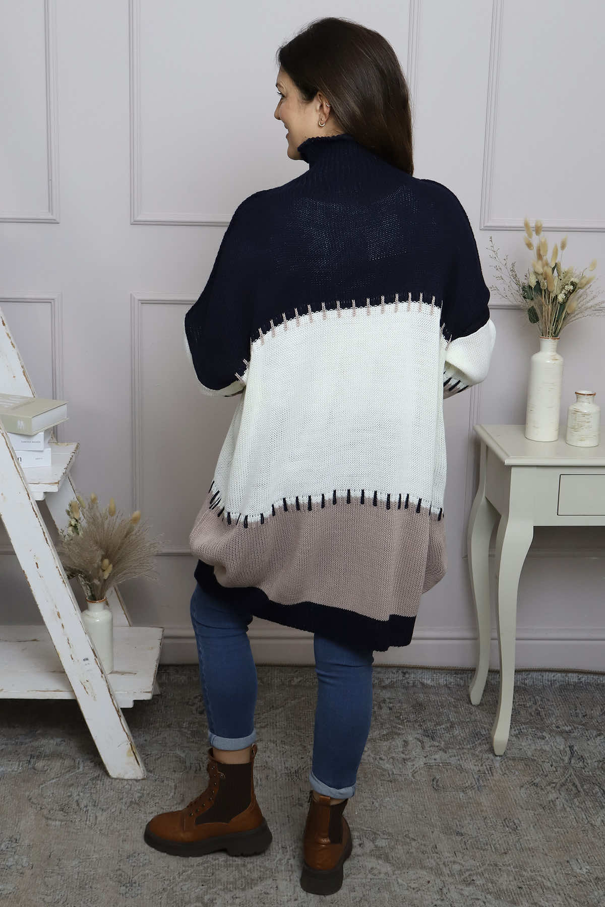 Doris Polo Knitted Jumper Navy