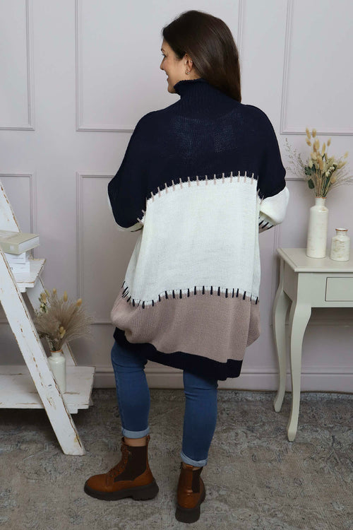 Doris Polo Knitted Jumper Navy - Image 4