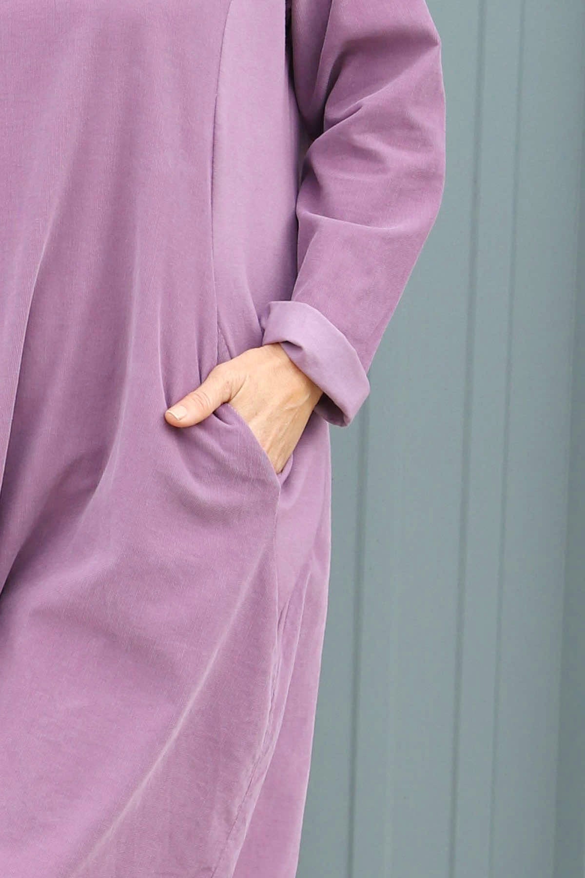 Kiana Needlecord Dress Purple