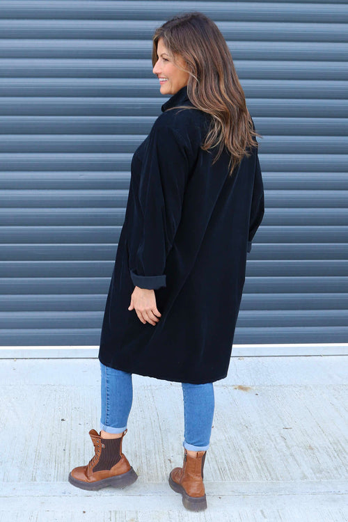 Lizzie Needlecord Button Tunic Black - Image 4