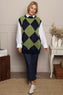 Theresa Argyle Knitted Vest Navy