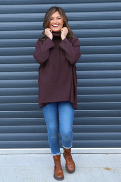 Jude Polo Neck Knitted Jumper Cocoa