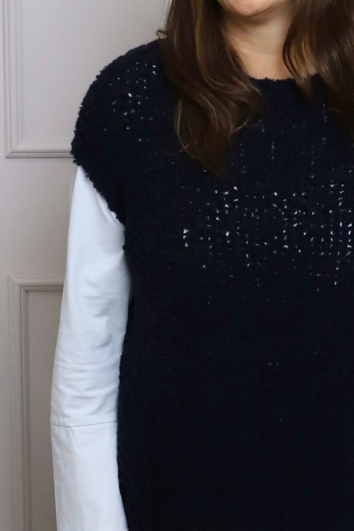 Clancy Boucle Tank Top Navy