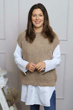 Clancy Boucle Tank Top Camel Camel - Clancy Boucle Tank Top Camel