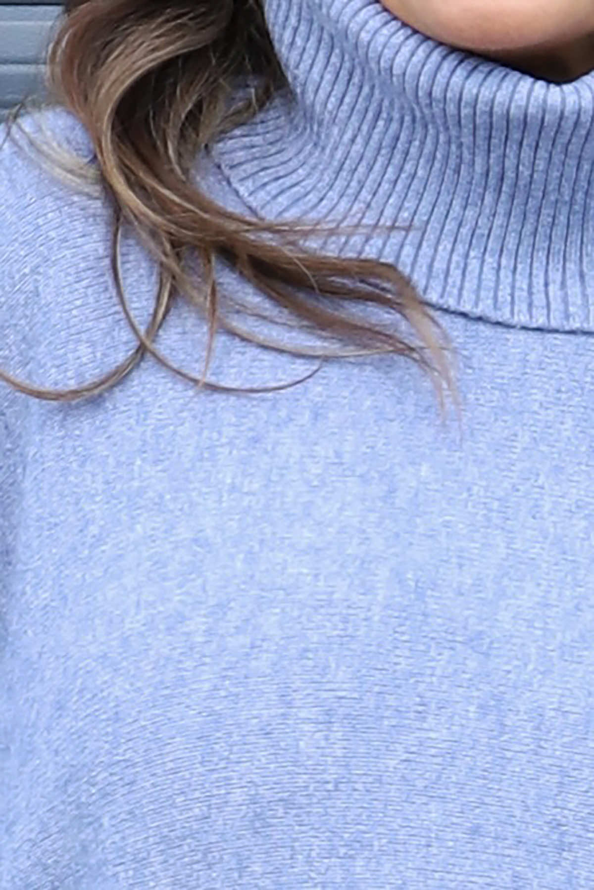 Jude Polo Neck Knitted Jumper Blue