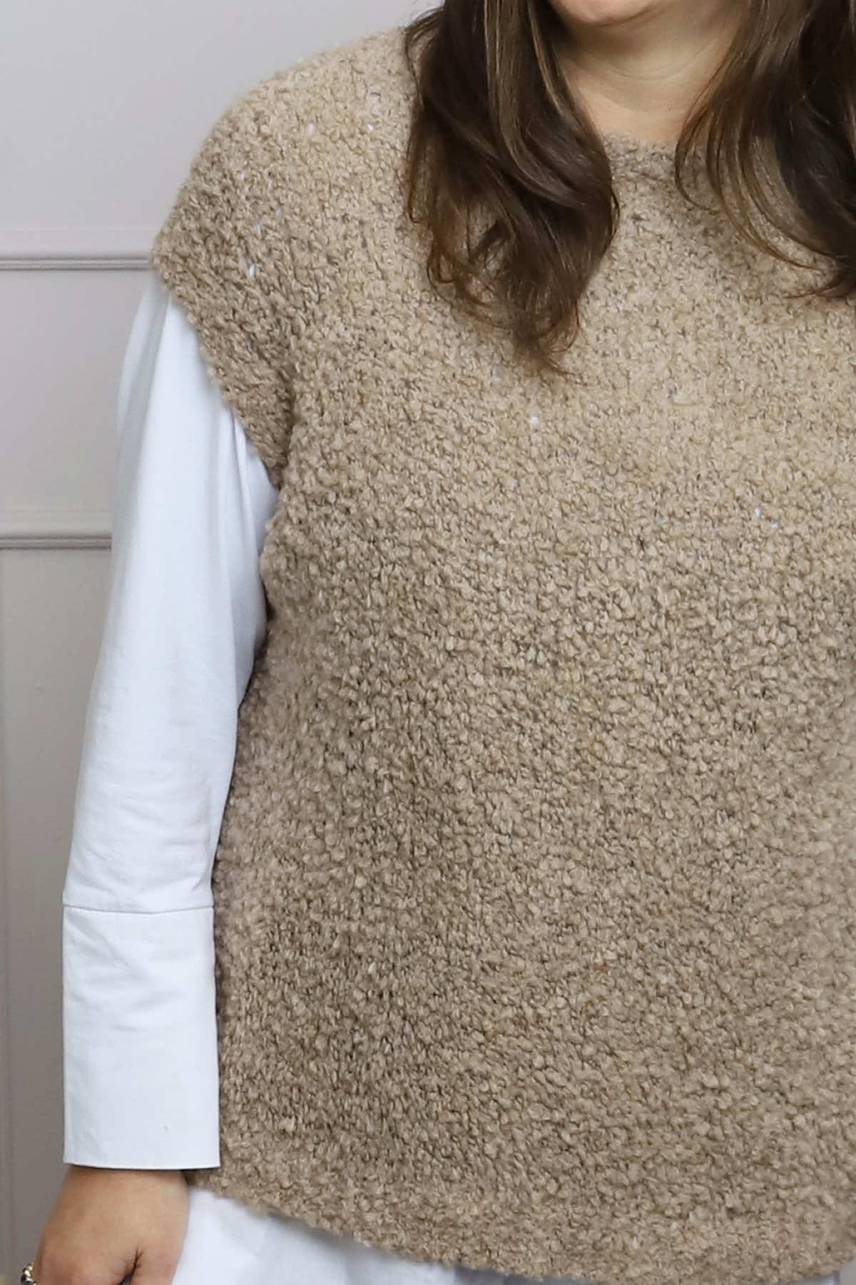 Clancy Boucle Tank Top Camel
