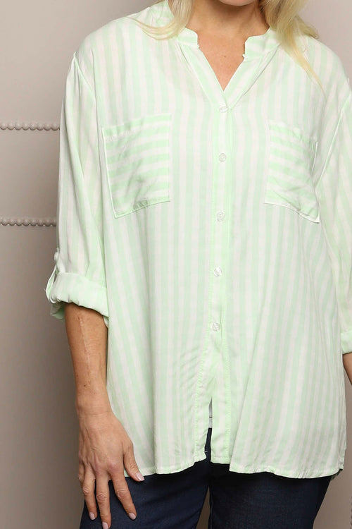 Jaynie Gingham Tie Front Shirt Green - Image 5