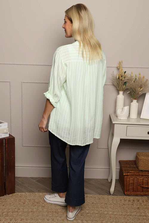 Jaynie Gingham Tie Front Shirt Green - Image 6