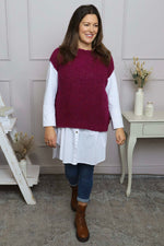 Clancy Boucle Tank Top Berry Berry - Clancy Boucle Tank Top Berry