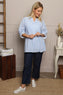 Jaynie Gingham Tie Front Shirt Powder Blue