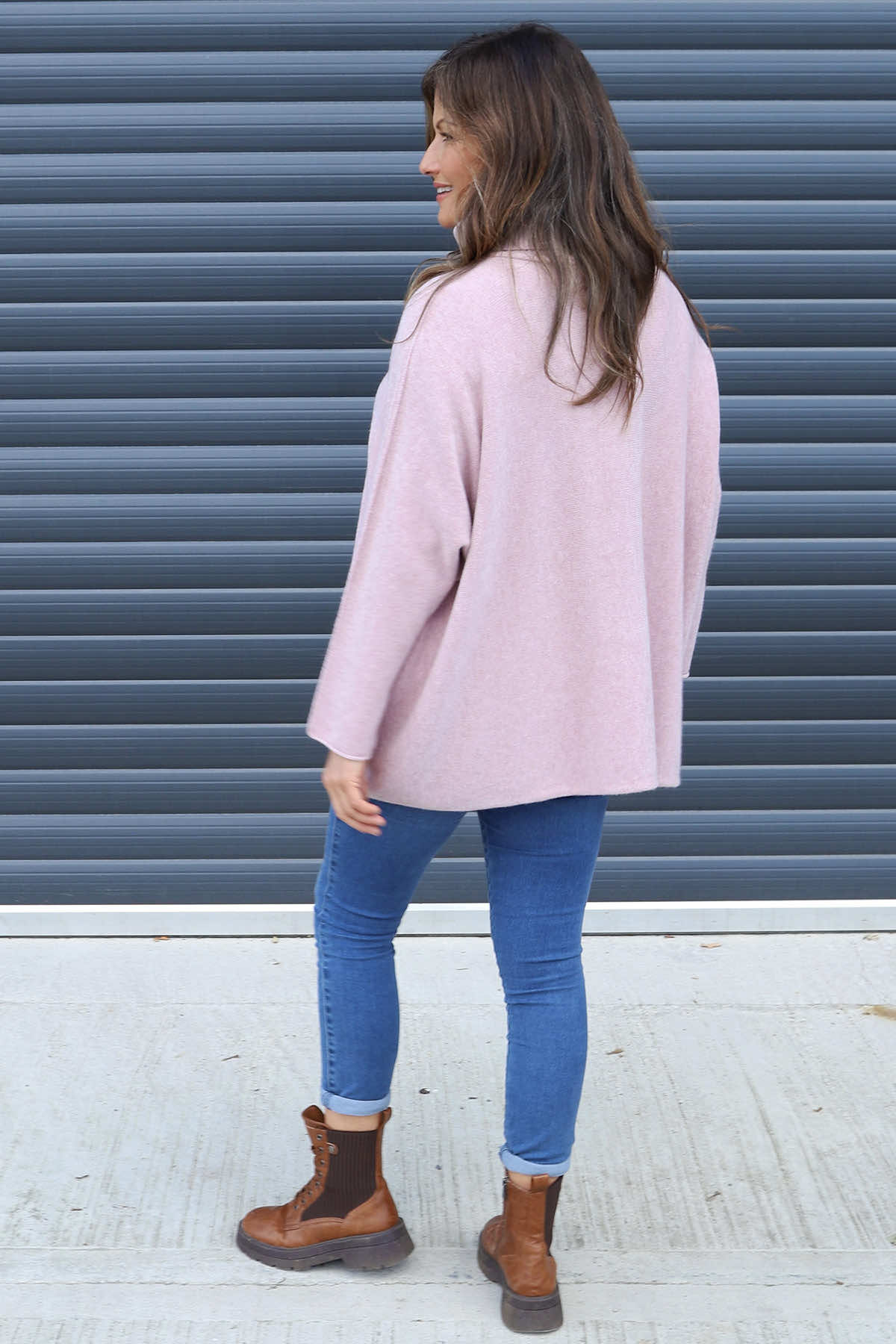 Jude Polo Neck Knitted Jumper Pink