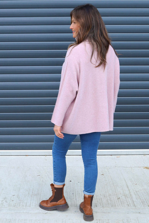 Jude Polo Neck Knitted Jumper Pink - Image 4