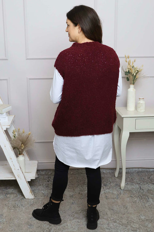 Clancy Boucle Tank Top Wine - Image 4