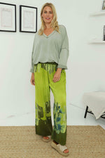 Aksana Wide Leg Trousers Olive Olive - Aksana Wide Leg Trousers Olive