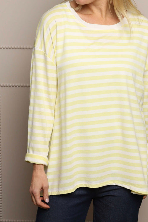 Michelle Stripe Cotton Top Yellow - Image 3