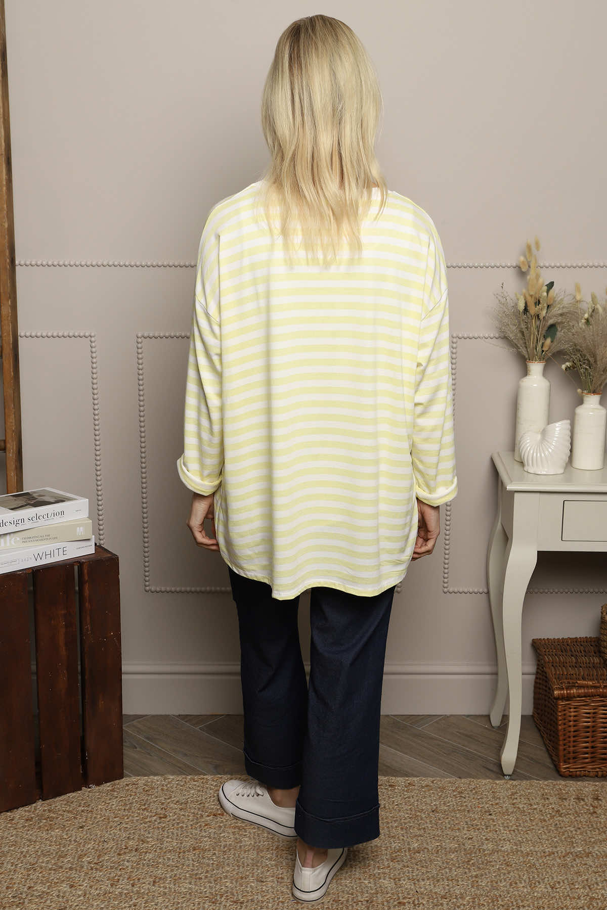 Michelle Stripe Cotton Top Yellow