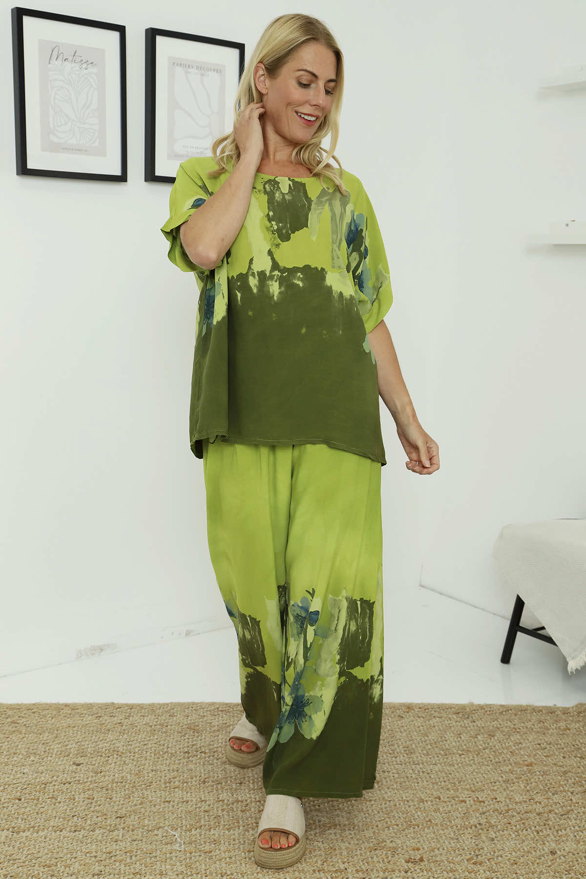 Aksana Wide Leg Trousers Olive