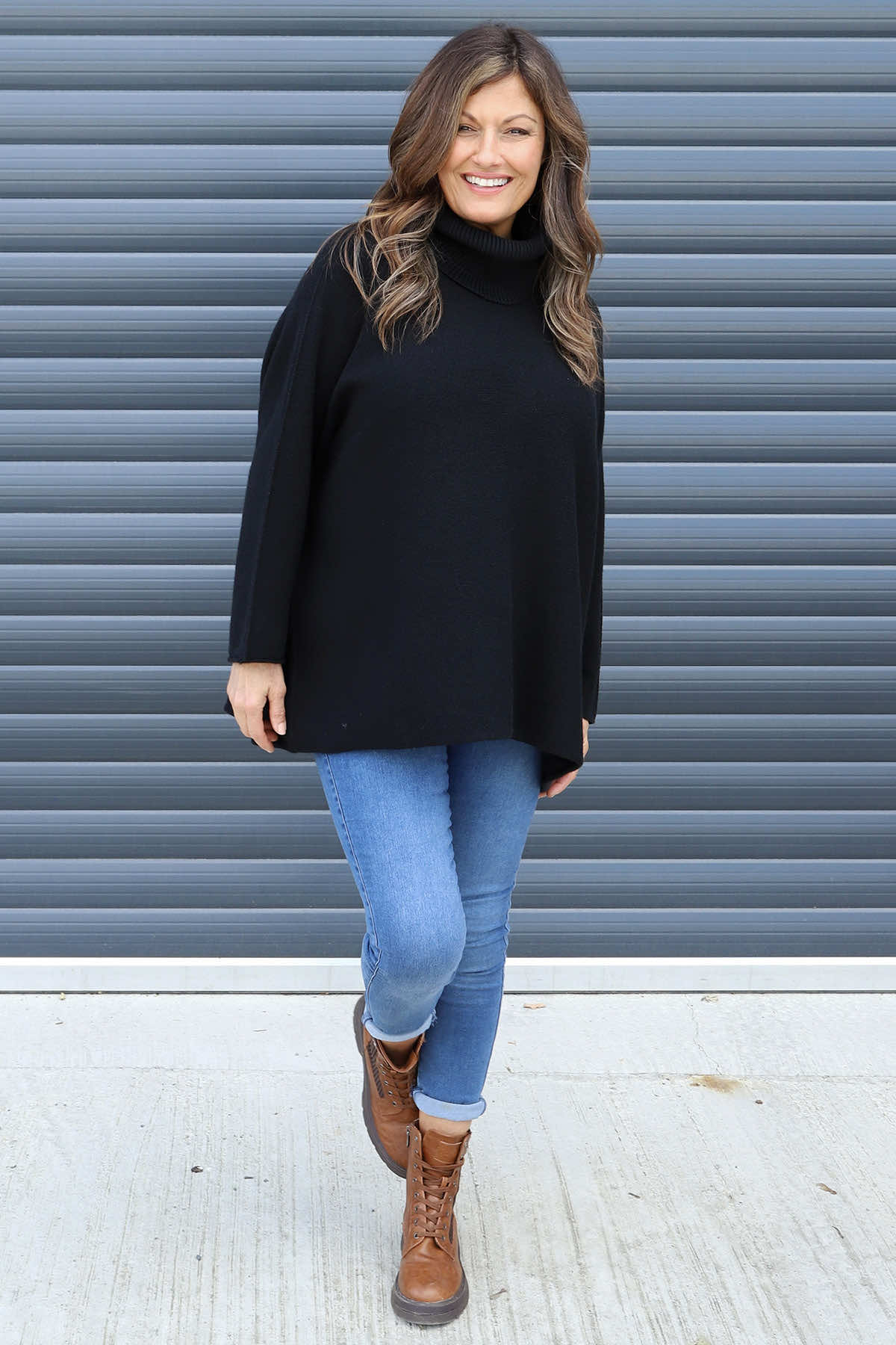 Jude Polo Neck Knitted Jumper Black