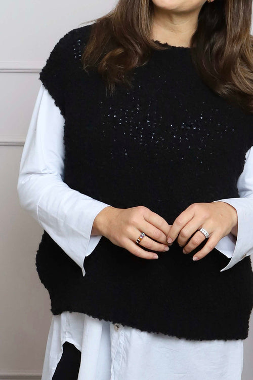 Clancy Boucle Tank Top Black - Image 3