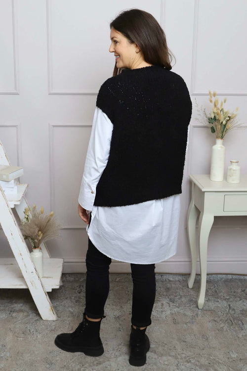 Clancy Boucle Tank Top Black - Image 4