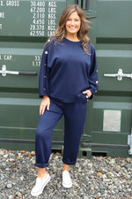 Lesley Button Top Navy Navy - Lesley Button Top Navy