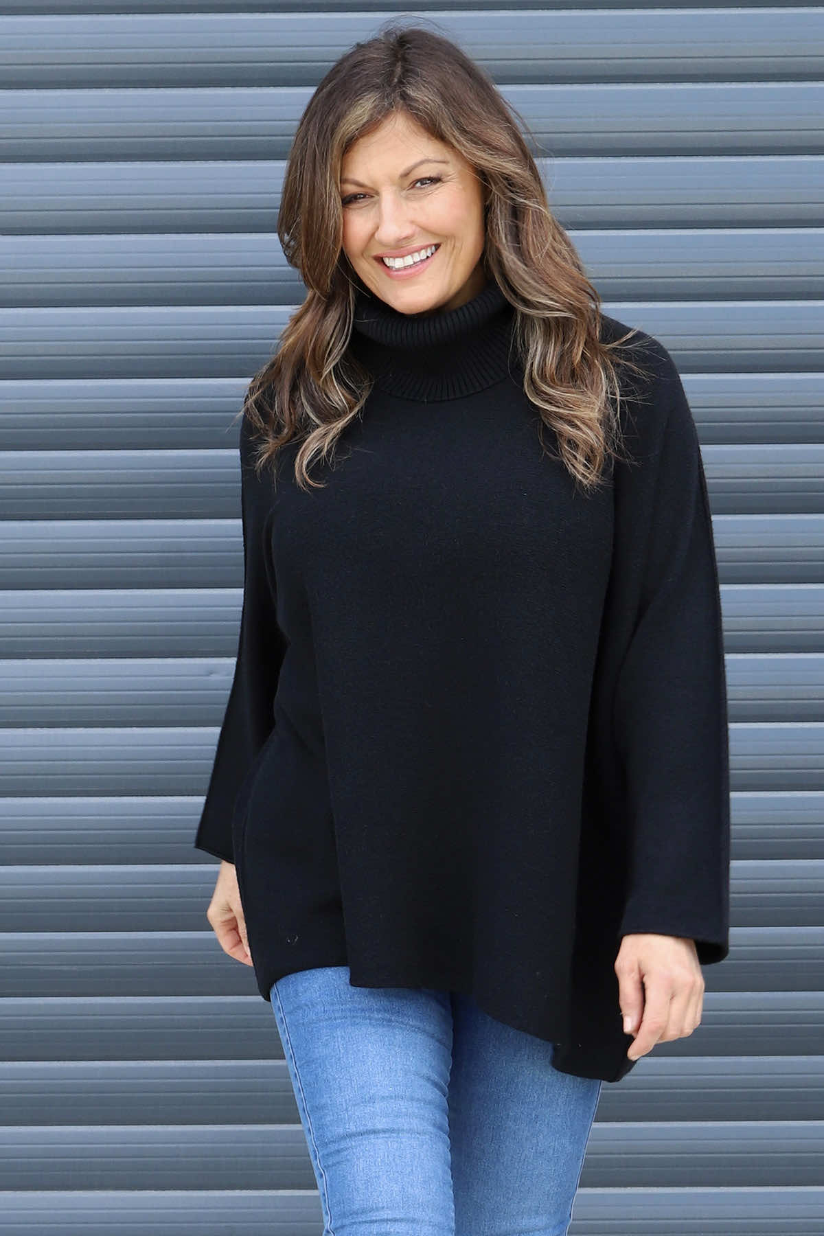 Jude Polo Neck Knitted Jumper Black