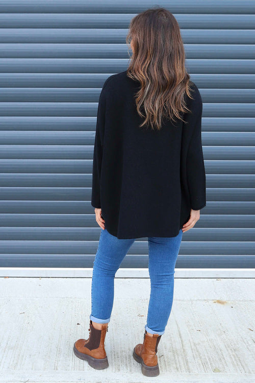 Jude Polo Neck Knitted Jumper Black - Image 4