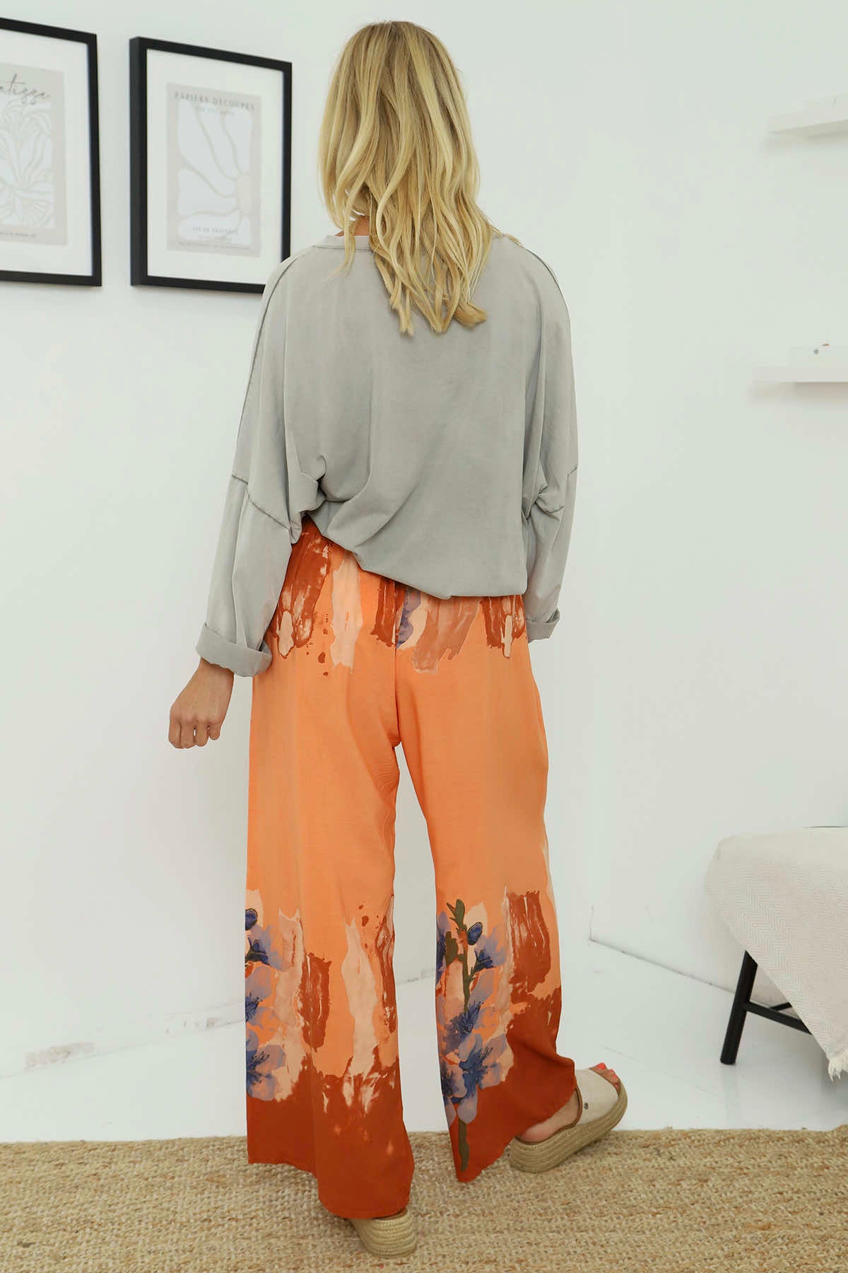 Aksana Wide Leg Trousers Orange