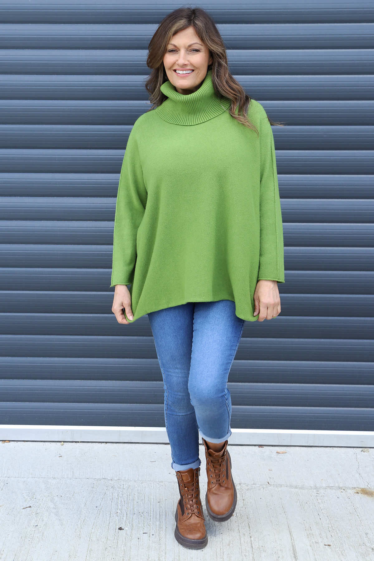 Jude Polo Neck Knitted Jumper Green