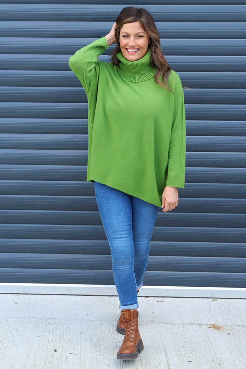 Jude Polo Neck Knitted Jumper Green - Image 3
