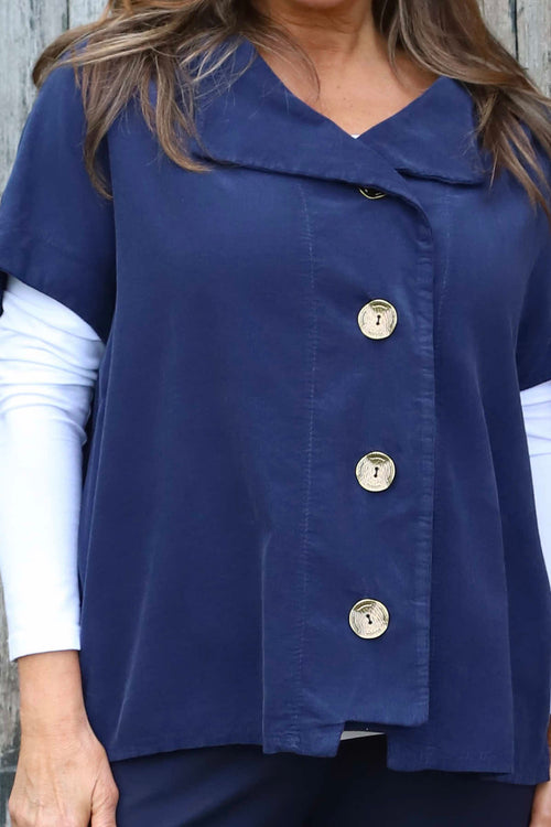 Sabella Needlecord Shirt Navy - Image 3