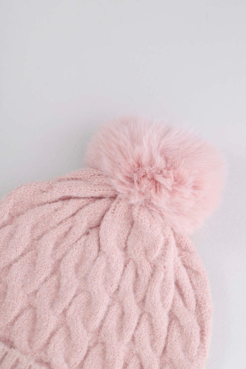 Luna Bobble Hat Pink - Image 3
